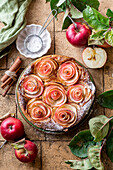 Frangipane apple and rose cake