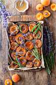 Baked apricots with honey and lavender