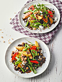 Potato and lentil salad with green beans