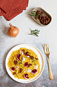 Risotto with gorgonzola, radicchio and dried figs