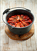 Roasted Red Peppers in a Dutch Oven