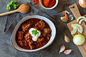 Viennese goulash with beef, onions and paprika