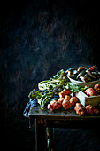 February ingredients - Jerusalem artichokes, purple sprouting broccoli, mussels