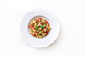 Chickpea gnocchi with redfish sauce