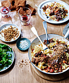 Pulled beef ragout with pappardelle