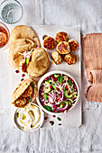 Pittas with Sumac Turkey Meatballs