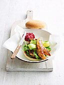 Harissa chicken burger