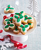 Christmas cookies with pistachio cream
