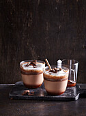 Creamy hot chocolate with caramel