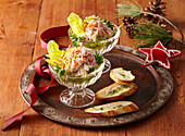 Fish salad with herb crostini