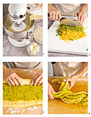 Hefezopf mit Orangen-Pistazien-Pesto zubereiten
