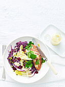 Turkey with pistachio and cabbage salad