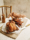 Tea-brined roasted chicken