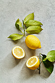 Sizilianische Zitronen auf Betonuntergrund