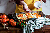 Süße Focaccia mit Orangen zubereiten