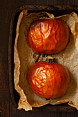 Two roasted pumpkin halves