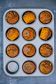 Pumpkin and cornbread muffins with pumpkin seeds