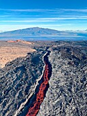 Lava flow on Mauna Loa, Hawaii, USA