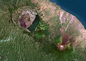 Mount Agung and Batur, Bali, Indonesia, satellite image