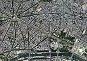 Avenue des Champs-Elysees, Paris, France, satellite image
