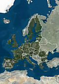 Member states of the European Union in 2007, satellite image