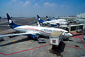 Aircraft at gates at Mexico City airport