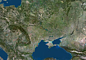 Ukraine and neighbouring countries, satellite image