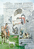 Pickering Castle, c13th century, illustration