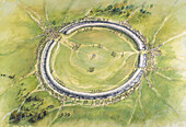 Stonehenge Phase 1, c30th century BC, illustration