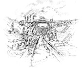 Canal workers at Stourport, Worcestershire, illustration