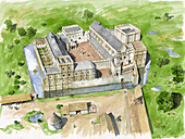 Wolvesey Castle, Old Bishop's Palace, c1170, illustration