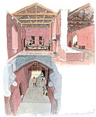 Goodrich Castle, c12th century, illustration