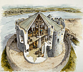 Clifford's Tower, mid-14th century, illustration