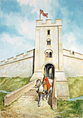 Sherborne Old Castle, c13th century, illustration