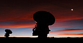 ALMA radio telescope at night, Chile