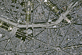 Place de l'Etoile, Paris, France, satellite image