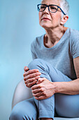 Senior woman with knee pain