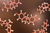 Bisphenol A molecule, illustration