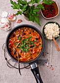 Chili con carne made with different beans