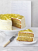 Pistachio and rosewater layer cake