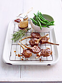 Lamb with barbecue sauce and rosemary