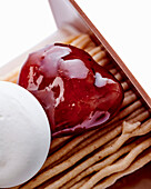 Buche De Noel with chestnut cream, ice cream and meringue