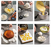 Kuchen mit Limoncello-Mousse und kandierten Zitronen