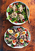 Salad Nicoise, Summer-Dal on lettuce