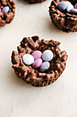 Chocolate bird nest cookies for Easter