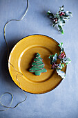 Gingerbread cookie in the shape of a fir tree