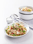 Chicken ginger pilaf with edamame