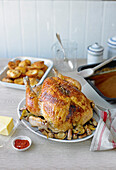 Turkey with roasted shallots