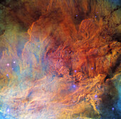 NGC 6530 open star cluster in Lagoon nebula, HST image