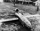 Undetonated V1 flying bomb, France, 1944
